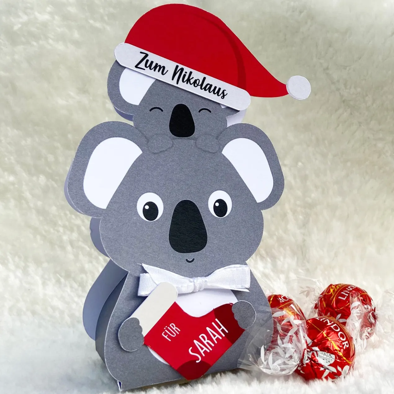 Koala mit 3 Lindorkugeln zum Nikolaus