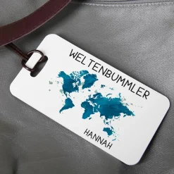 Kofferanhänger für Weltenbummler mit Name