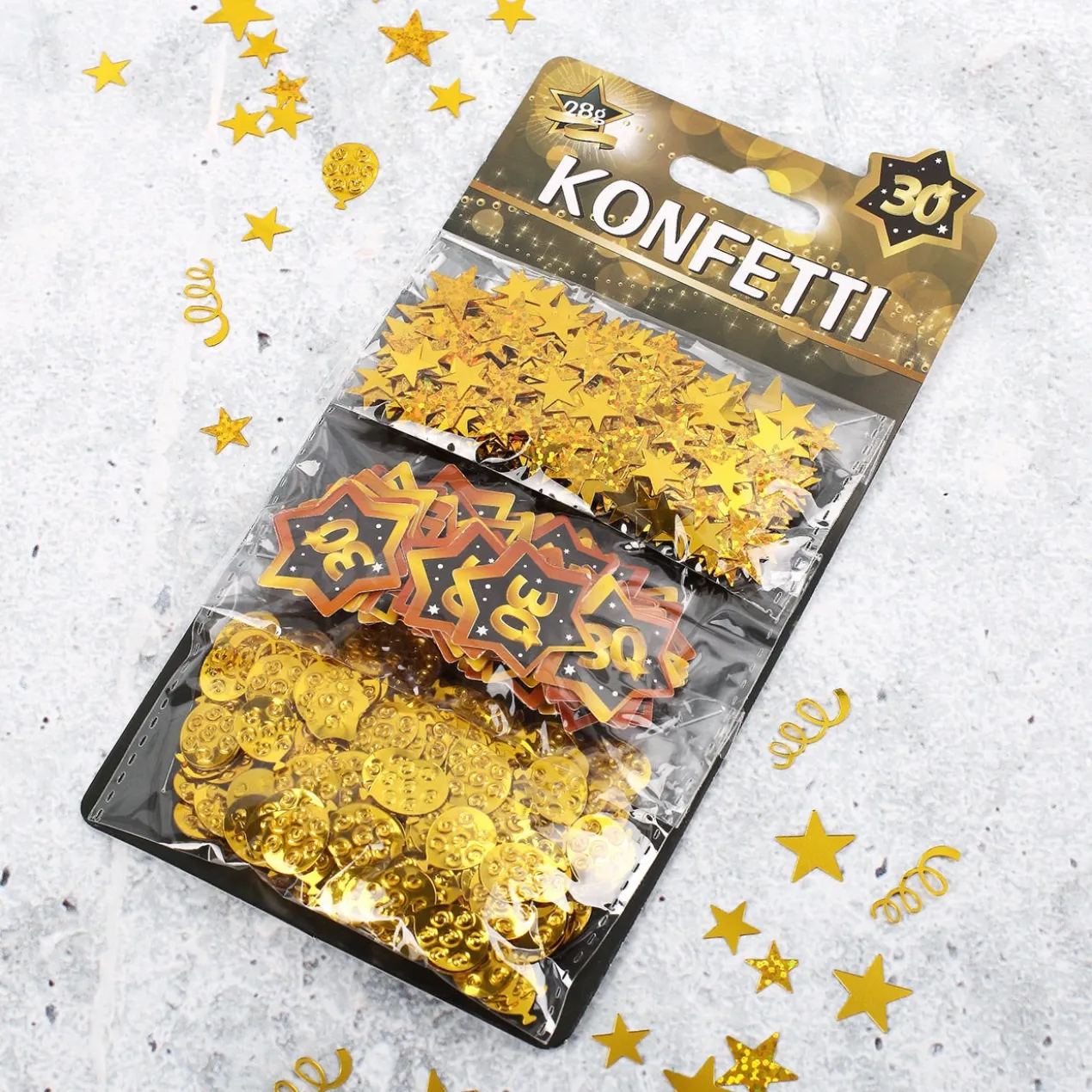 Konfetti 3er Set Star zum 30. Geburtstag