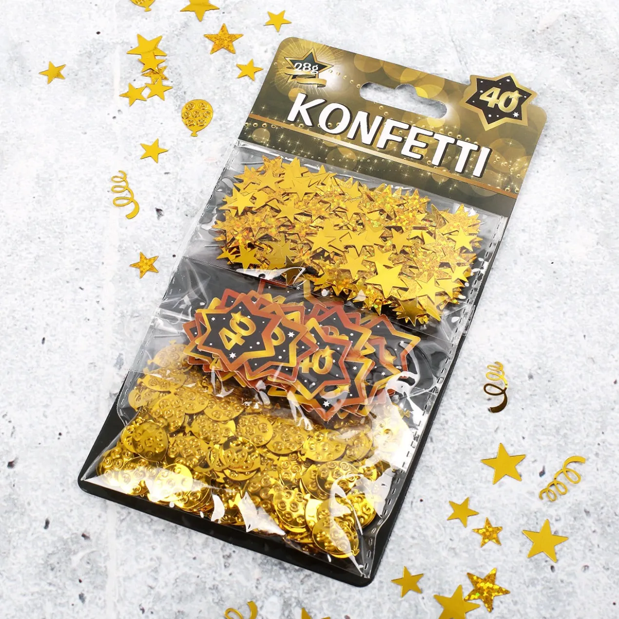 Konfetti 3er Set Star zum 40. Geburtstag