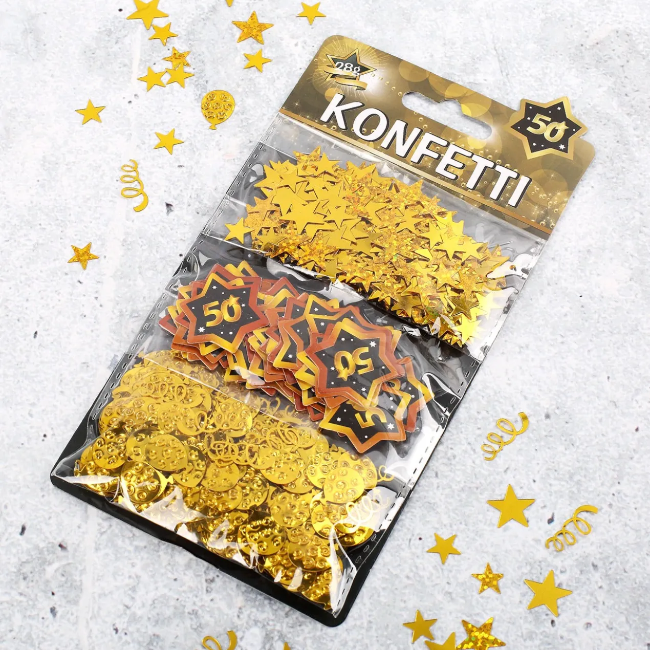 Konfetti 3er Set Star zum 50. Geburtstag