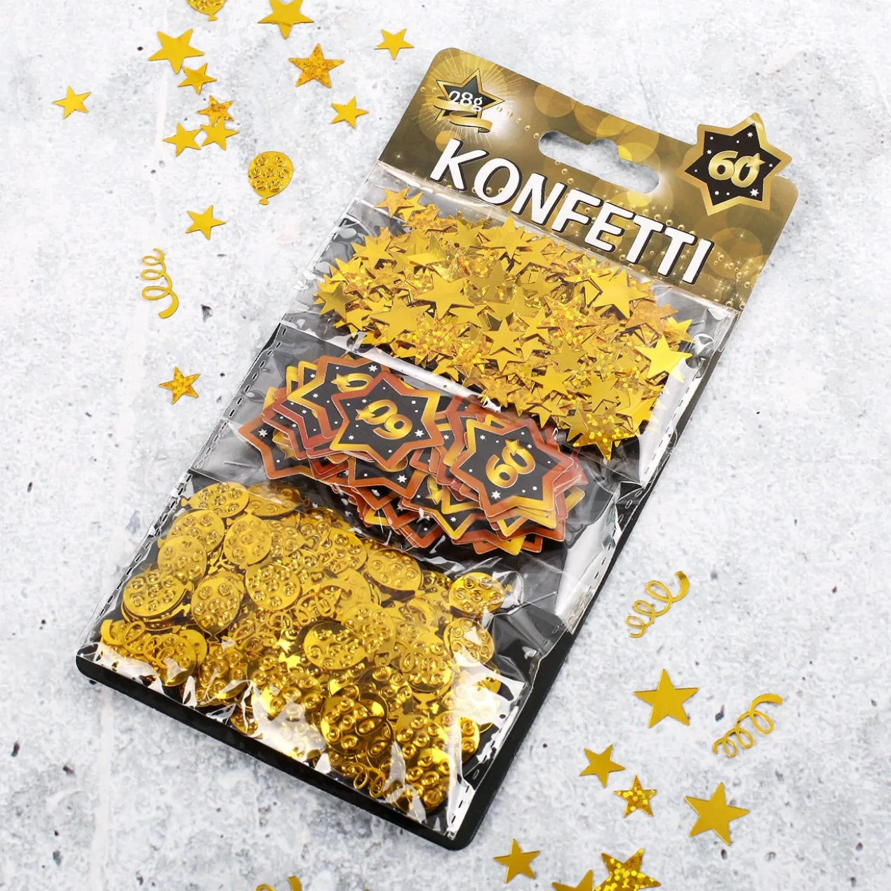 Konfetti 3er Set Star zum 60. Geburtstag