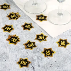 Konfetti zum 50. Geburtstag - Star in Gold und Schwarz