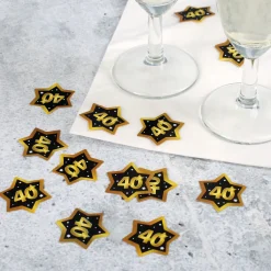 Konfetti zum 40. Geburtstag - Star in Gold und Schwarz
