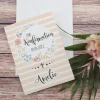 Konfirmationskarte mit Blumenkranz, Name und Datum