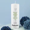 Konfirmationskerze Pusteblume mit Name, Datum und Segensspruch