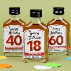 Kräuterlikör - Happy Birthday mit Spruch | Schnaps zum runden Geburtstag