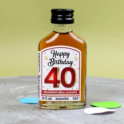 Kräuterlikör - Happy Birthday mit Spruch | Schnaps zum runden Geburtstag