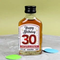 Kräuterlikör - Happy Birthday mit Spruch | Schnaps zum runden Geburtstag