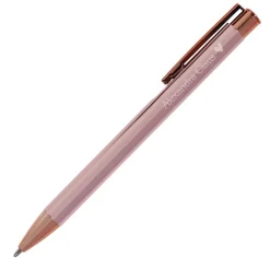 Kugelschreiber mit Wunschschriftart und Symbolen graviert - in rosa oder grau
