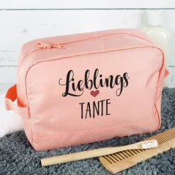 Kulturbeutel 'Lieblings' mit Wunschaufdruck | Personalisierte Waschtasche | 3 Farben