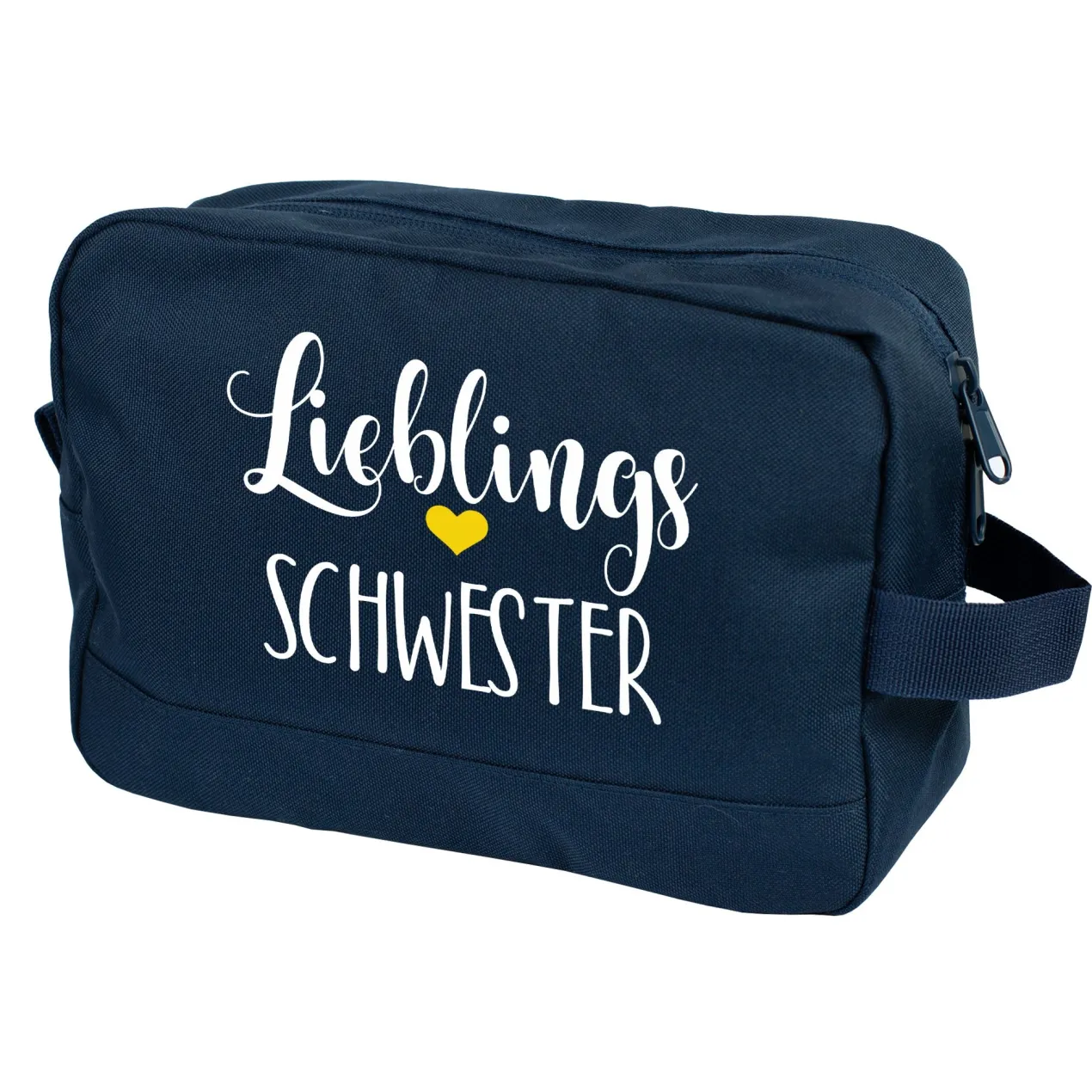 Kulturbeutel 'Lieblings' mit Wunschaufdruck | Personalisierte Waschtasche | 3 Farben