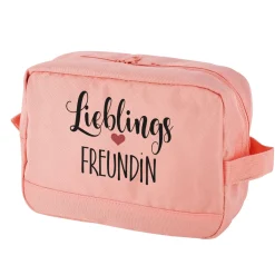 Kulturbeutel 'Lieblings' mit Wunschaufdruck | Personalisierte Waschtasche | 3 Farben