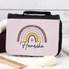Kulturtasche mit Regenbogen-Motiv und Name