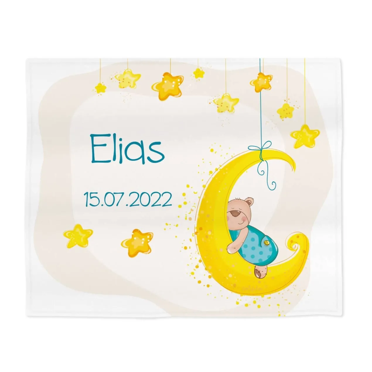 Kuschelige Babydecke mit Name und Datum