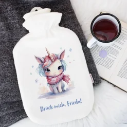 Kuschelige Wärmflasche mit 7 winterlichen Tiermotiven zur Auswahl