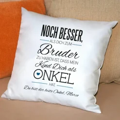 Kuschelkissen für den besten Onkel mit Wunschtext