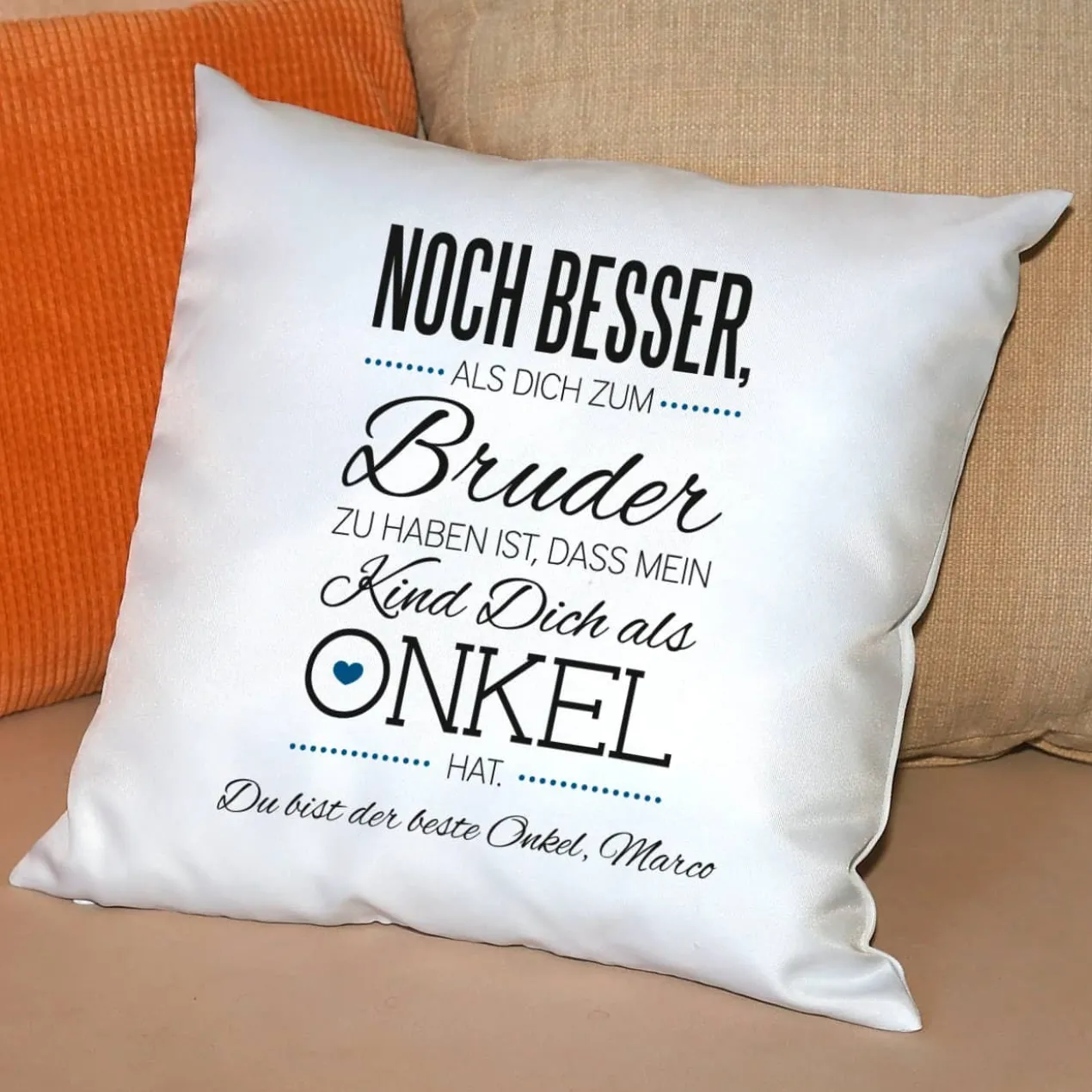 Kuschelkissen für den besten Onkel mit Wunschtext