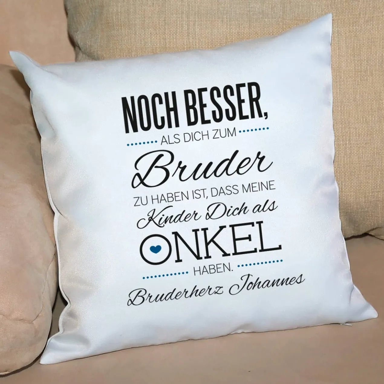 Kuschelkissen für den besten Onkel mit Wunschtext