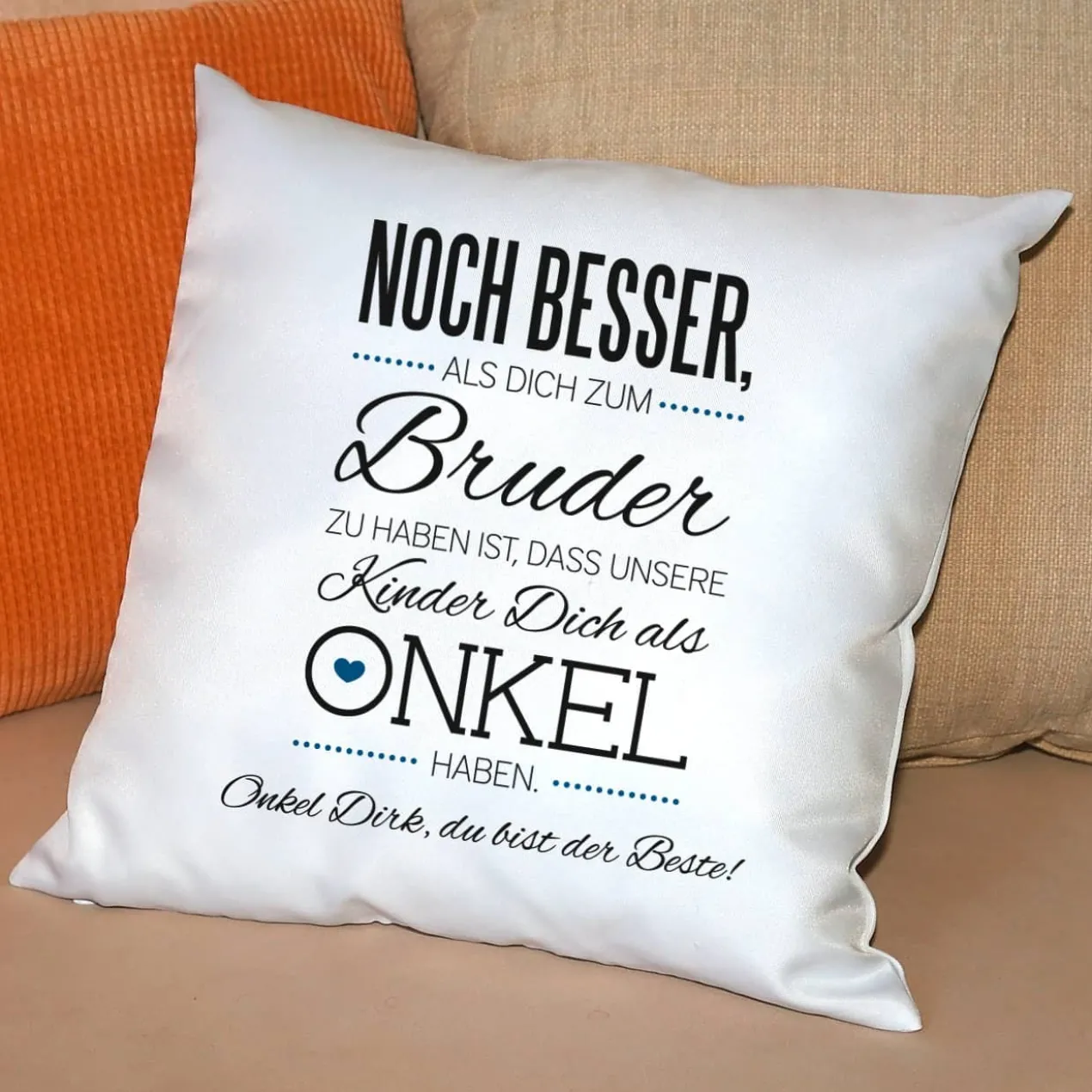 Kuschelkissen für den besten Onkel mit Wunschtext