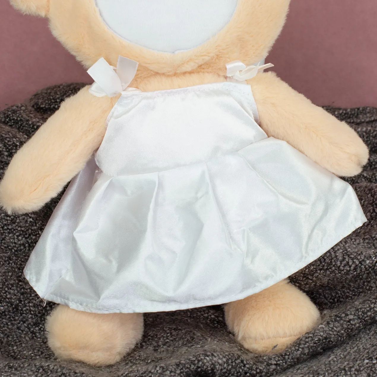 Kuscheltier Brautpaar personalisiert mit Foto Gesicht | Teddy Set als Geschenk zur Hochzeit