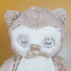 Kuscheltier Eule mit Babyfüßchen | Personalisiert mit Name & Datum zur Geburt & Taufe | Farbauswahl