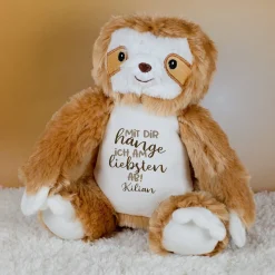 Kuscheltier Faultier mit Name personalisiert | Mit dir hänge ich am liebsten ab! Plüschtier