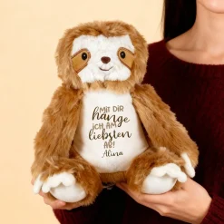 Kuscheltier Faultier mit Name personalisiert | Mit dir hänge ich am liebsten ab! Plüschtier