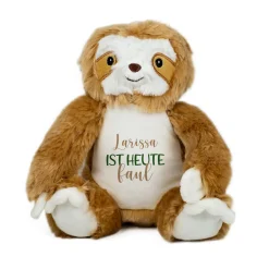 Kuscheltier Faultier mit Name & '...ist heute faul' personalisiert | Plüschtier-Geschenk