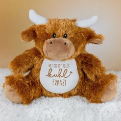 Kuscheltier Kuh 'Mit dir ist alles kuhl' mit Name personalisiert | Plüschtier-Geschenk