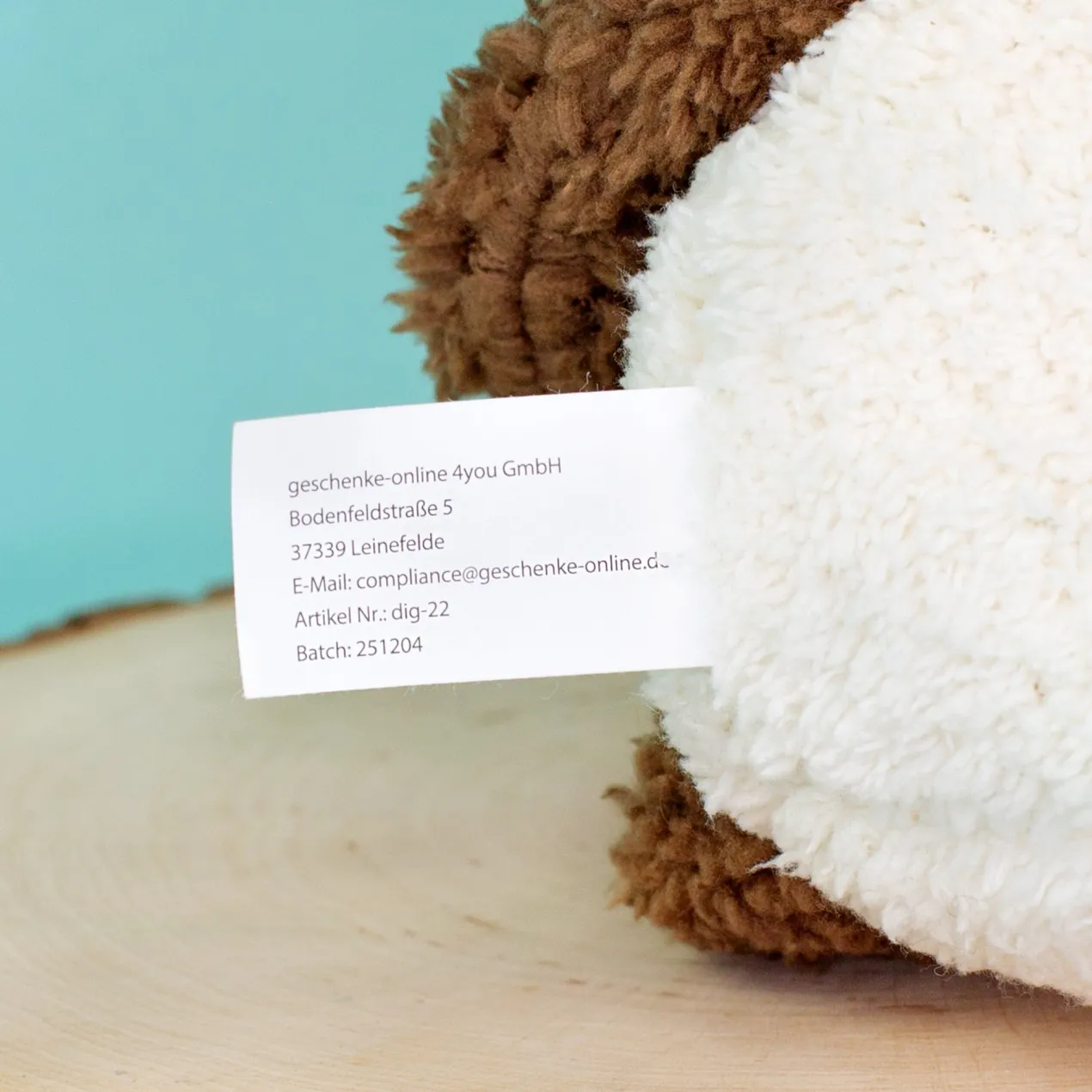 Kuscheltier personalisiert mit Foto Gesicht | Teddy mit Herz als lustiges Geschenk
