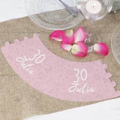 Lampenschirm für Weingläser als Geburtstagsdeko in rosa