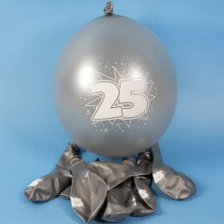 Latex Ballon 25 zur silbernen Hochzeit - 8 Stück