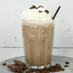 Latte Macchiato Glas graviert mit Name und Herzen