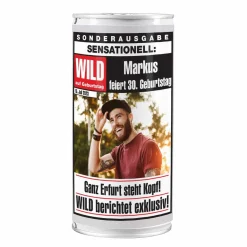 1l Bierdose - WILD auf Geburtstag - mit persönlichem Fotoaufdruck