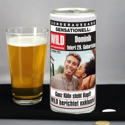 1l Bierdose - WILD auf Geburtstag - mit persönlichem Fotoaufdruck