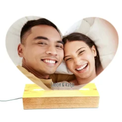 LED Acrylglas Licht Herz bedruckt mit Foto und Namen