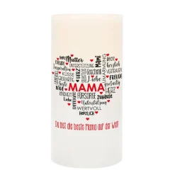 LED Kerze für die Mama mit Ihrem Wunschtext