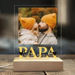 LED-Lampe für Papa personalisiert mit Foto & Wunschtext | Motiv zum Vatertag