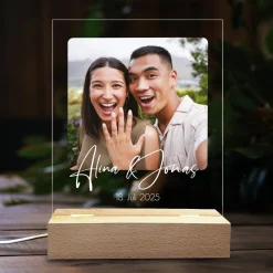 LED-Lampe mit Foto & Wunschtext personalisiert für Familie und Freunde
