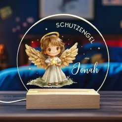 LED Nachtlicht für Kinder mit Schutzengel und Name
