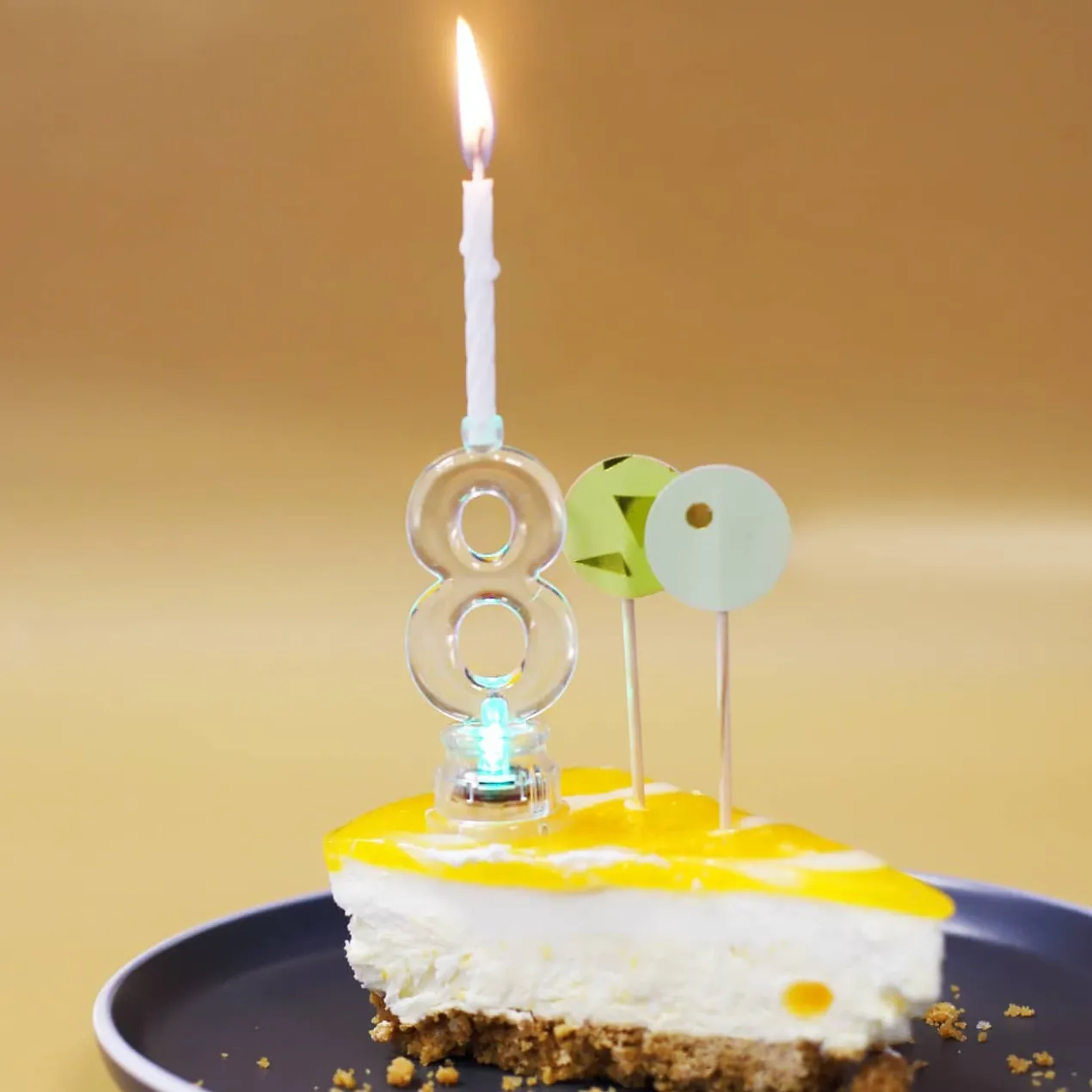 LED Zahlen mit Kerze als Tortendeko - Zahlen von 0 bis 9 - kombinierbar