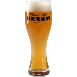 Legendaddy - Weizenbierglas mit Name und Jahr für Väter