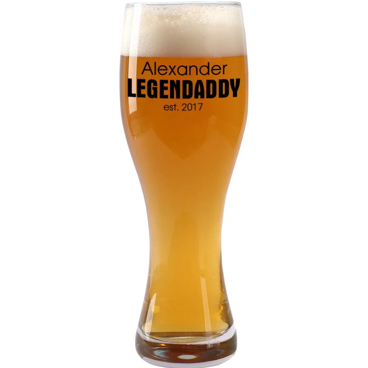 Legendaddy - Weizenbierglas mit Name und Jahr für Väter