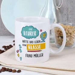 Lehrer - Tasse mit Name bedruckt