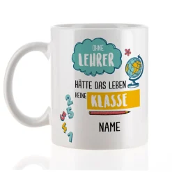 Lehrer - Tasse mit Name bedruckt