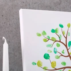 Leinwand Baum 30x40 für Fingerabdrücke als Andenken zur Hochzeit