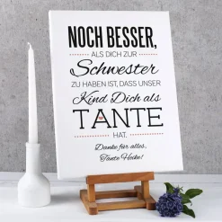 Leinwand für die Tante 30 x 40 cm mit tollem Spruch und Ihrer Widmung