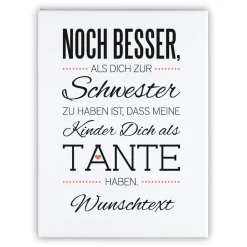 Leinwand für die Tante 30 x 40 cm mit tollem Spruch und Ihrer Widmung