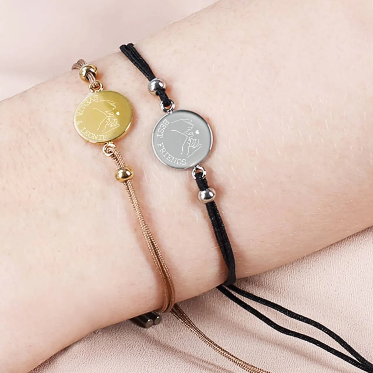 Leonardo Freundschafts-Armband mit Pinky Promise Motiv und Wunschtext